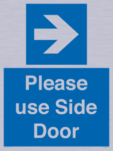 Please use Side Door (arrow Right) 